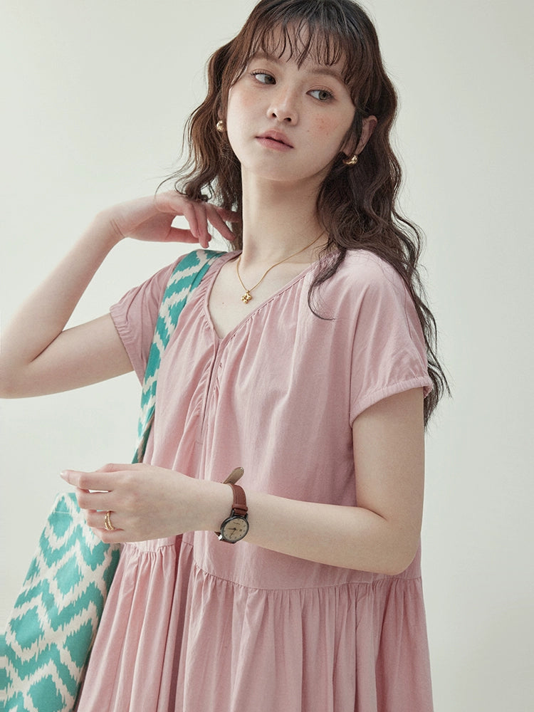 Tiered Flare Long Dress AMU0015