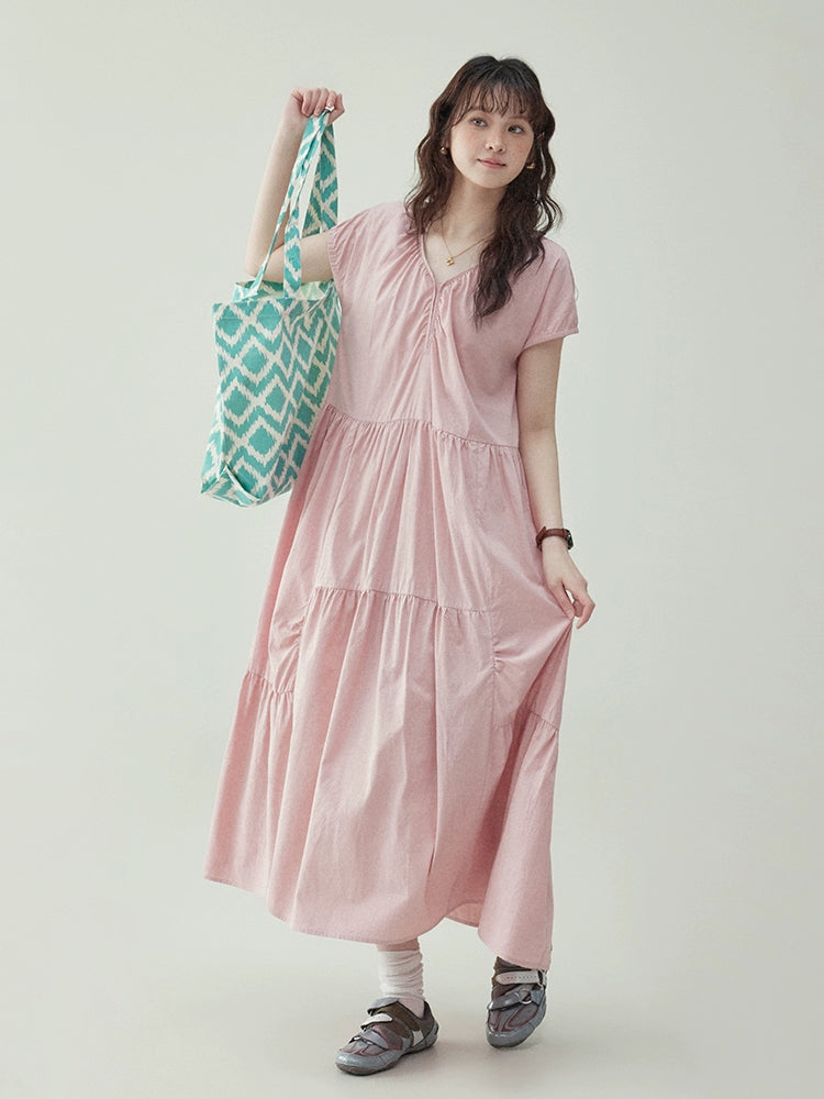 Tiered Flare Long Dress AMU0015