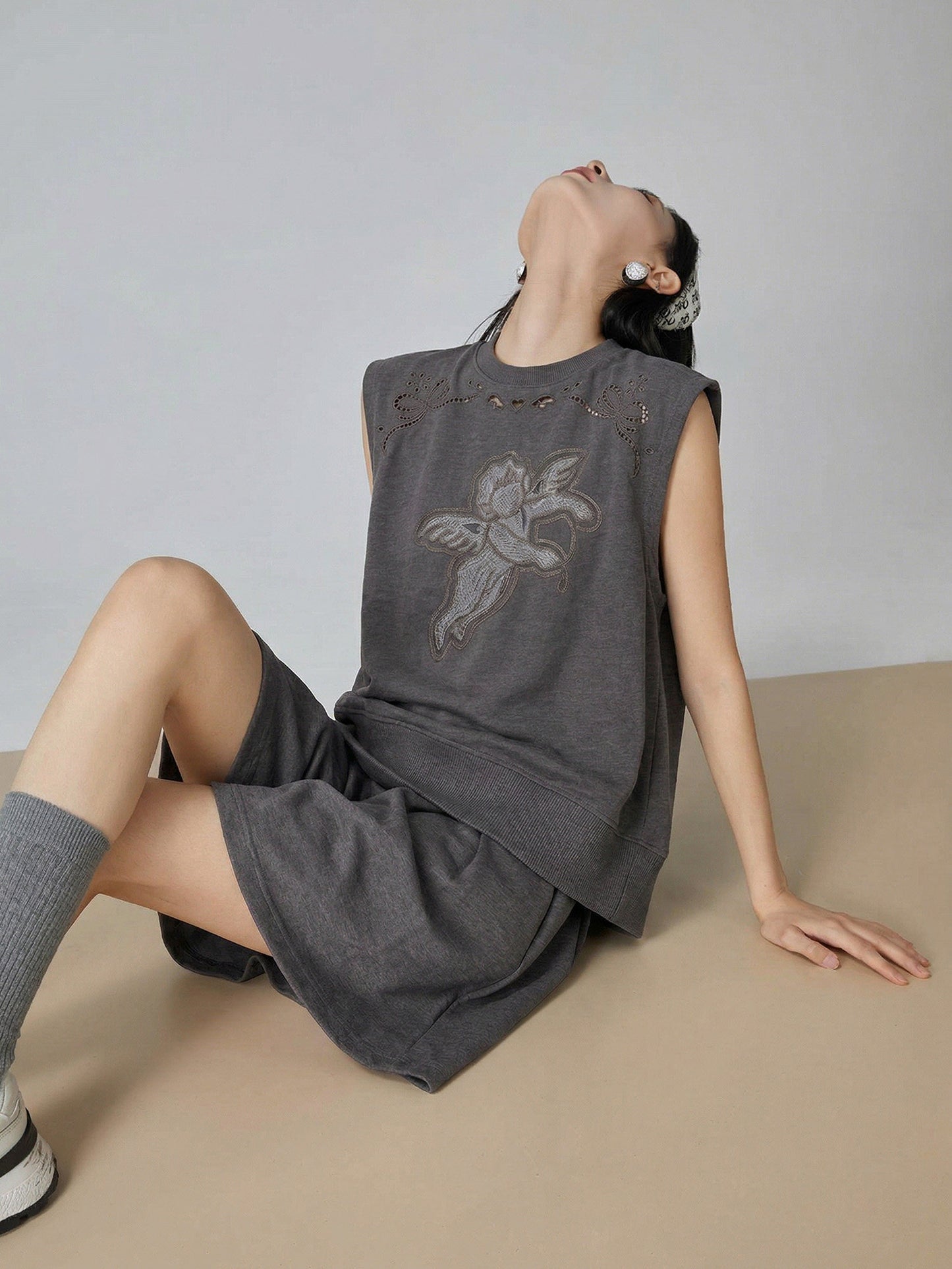 Angel Print Sleeveless Top / Mini Skirt FER0321