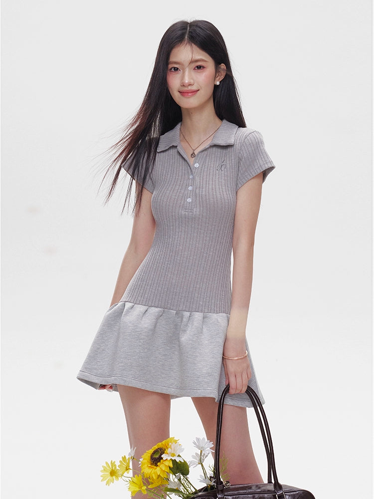 Polo Rib Knit Dress AMO0002