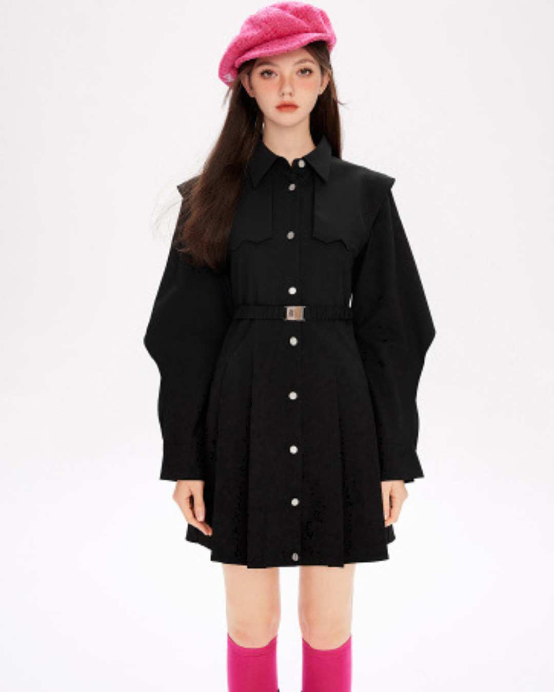 Velvet Shirt Dress MLD0008