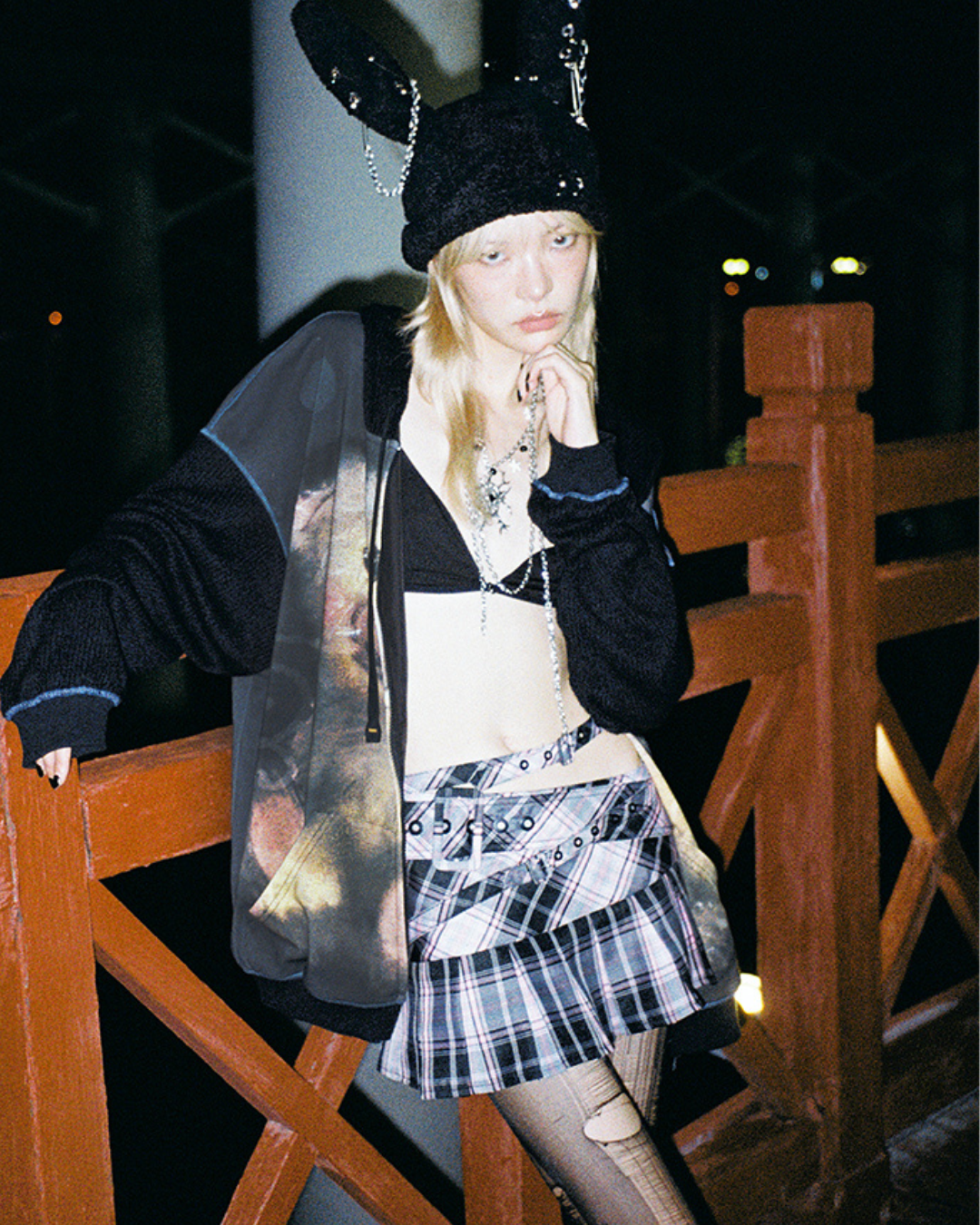 Bear Printed Hoodie CRC0100