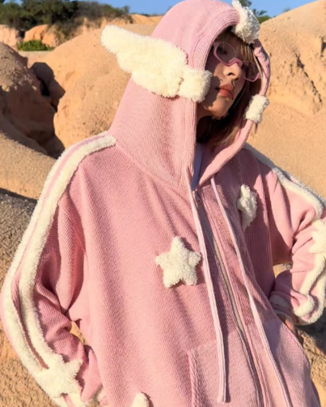 Angel Wings Star Pink Knitted Jacket CRC0094
