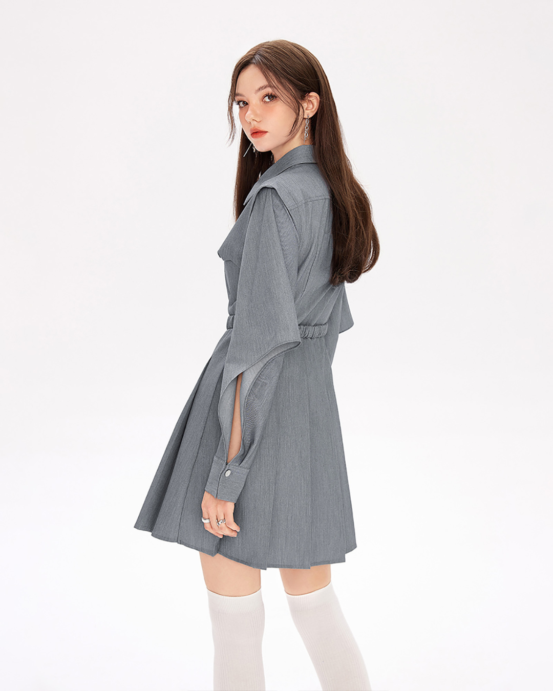 Velvet Shirt Dress MLD0008
