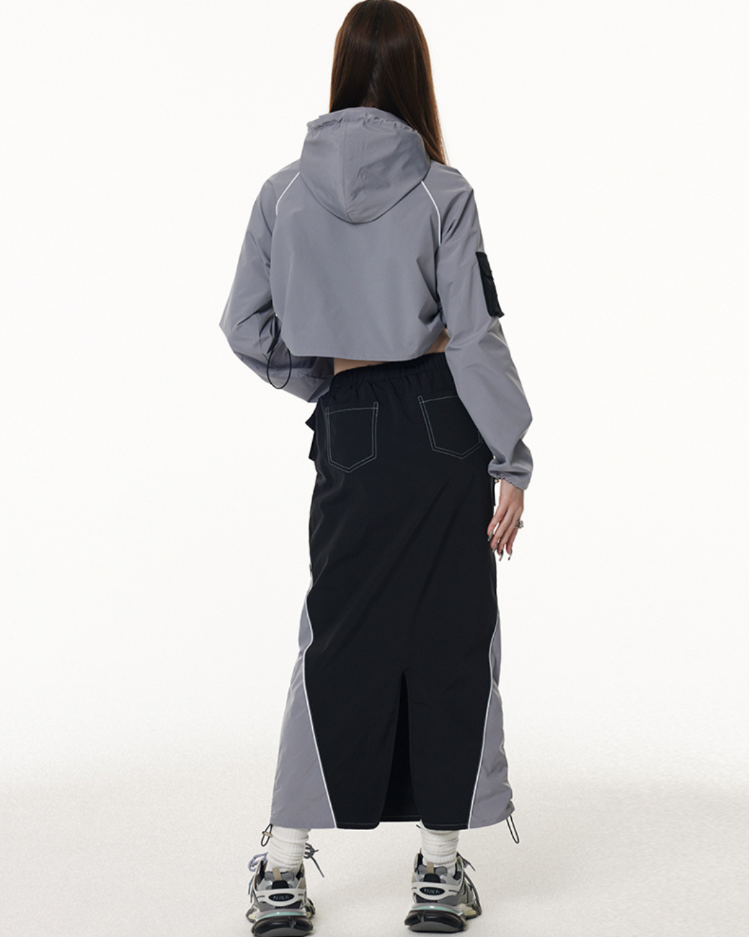 Casual Bicolor Jacket & Skirt VSE0011