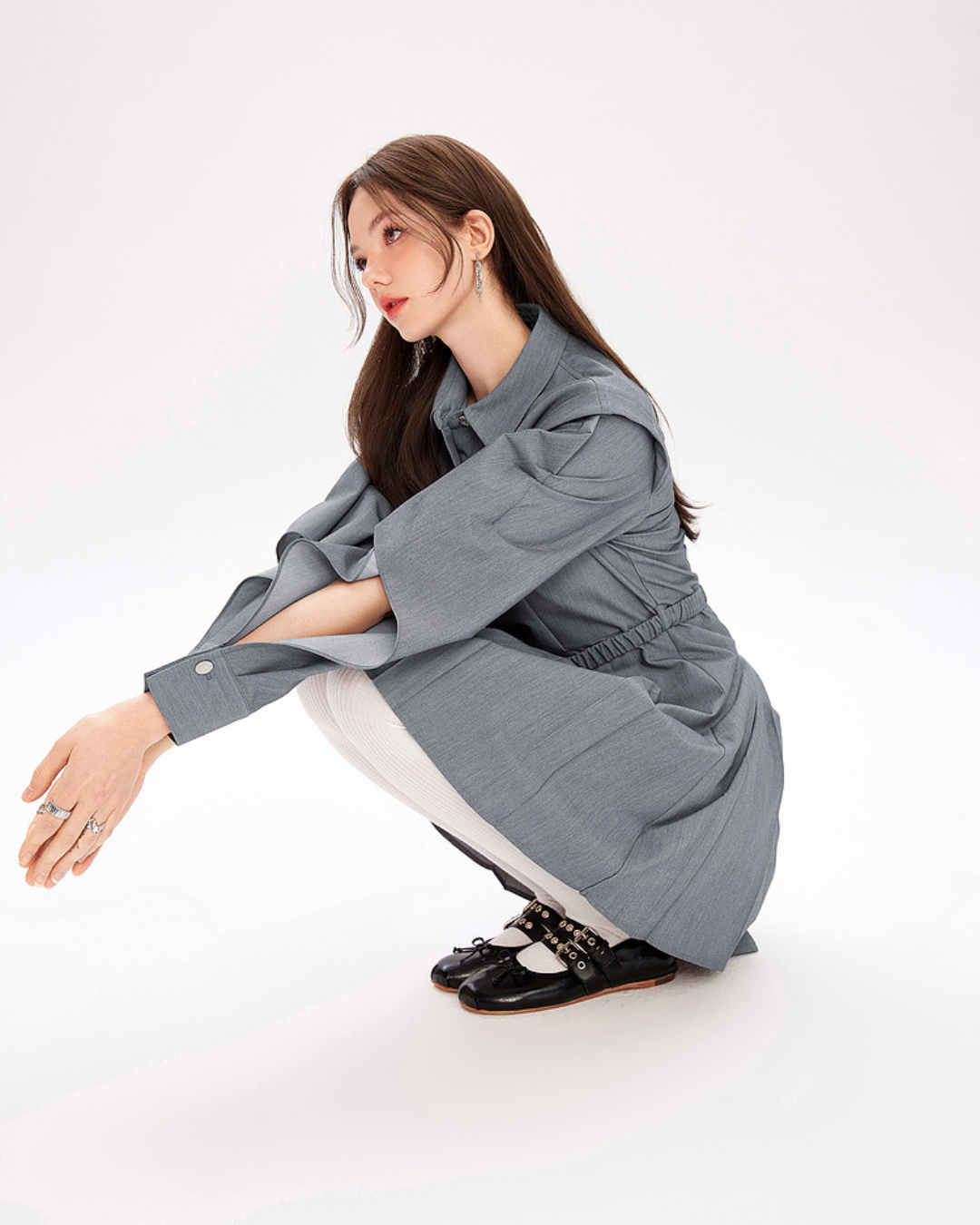 Velvet Shirt Dress MLD0008