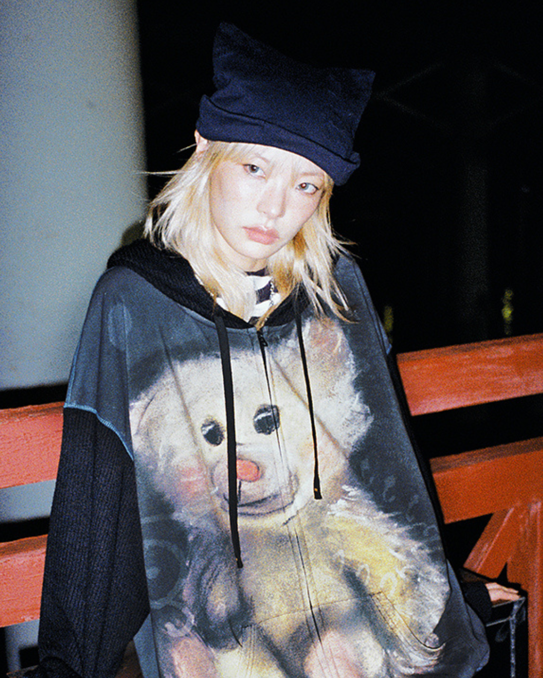 Bear Printed Hoodie CRC0100