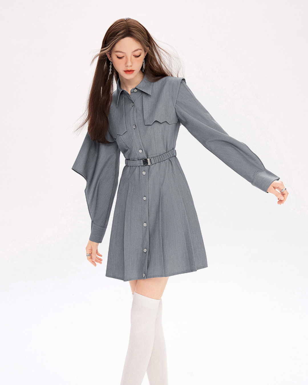Velvet Shirt Dress MLD0008