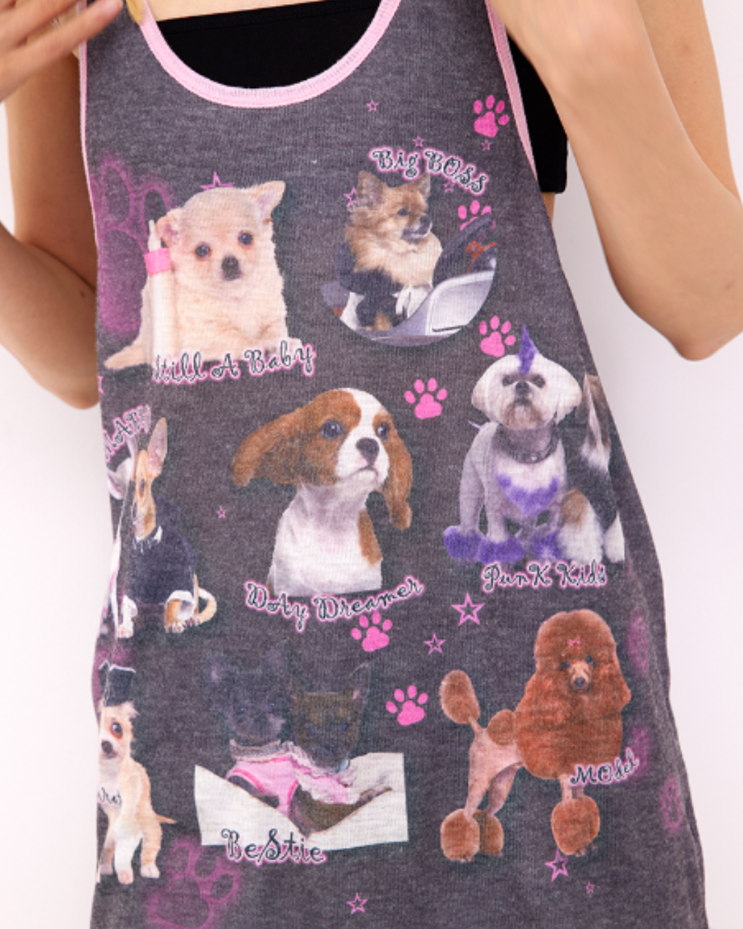Dog Printed Contrasting Vest CRC0007