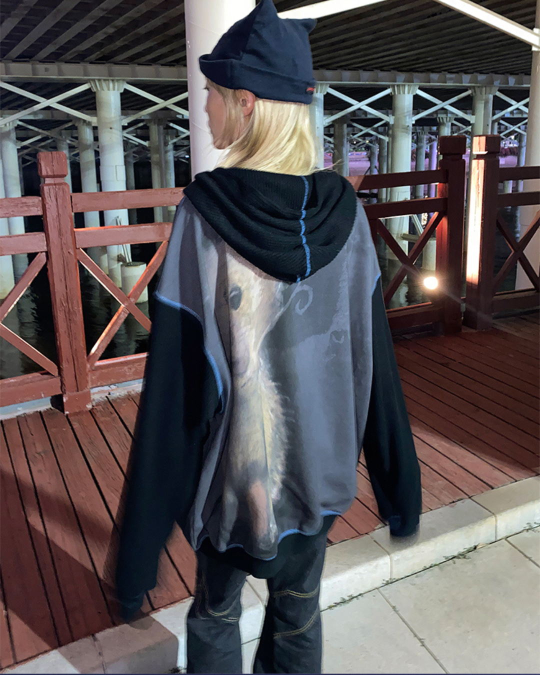 Bear Printed Hoodie CRC0100