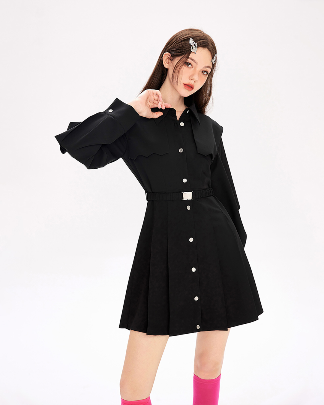 Velvet Shirt Dress MLD0008