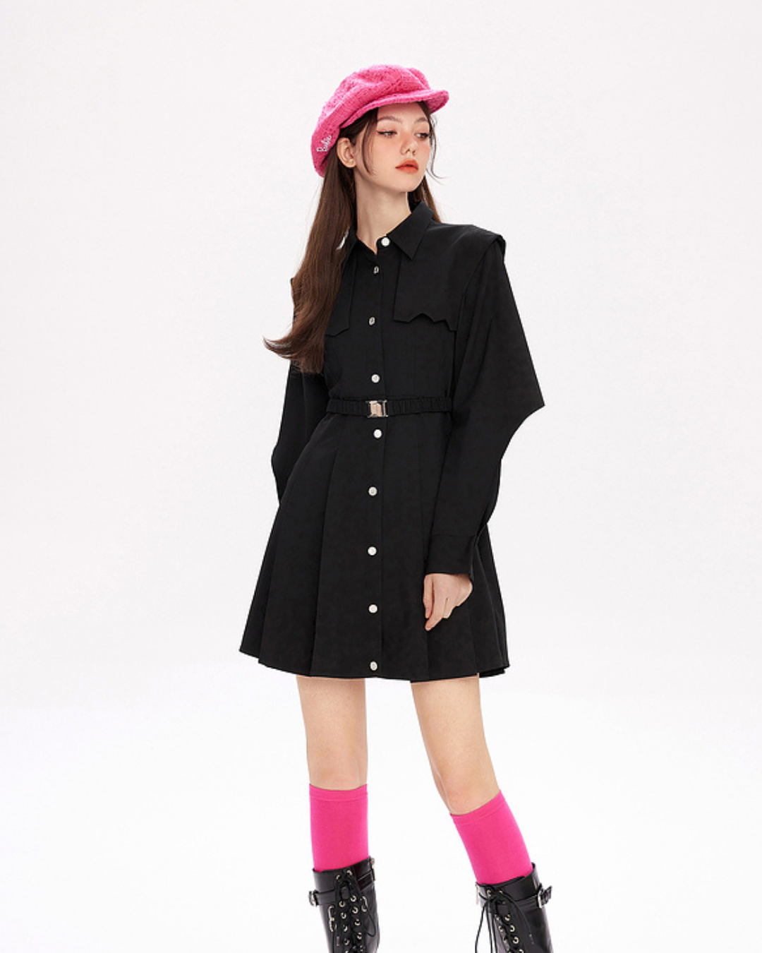 Velvet Shirt Dress MLD0008