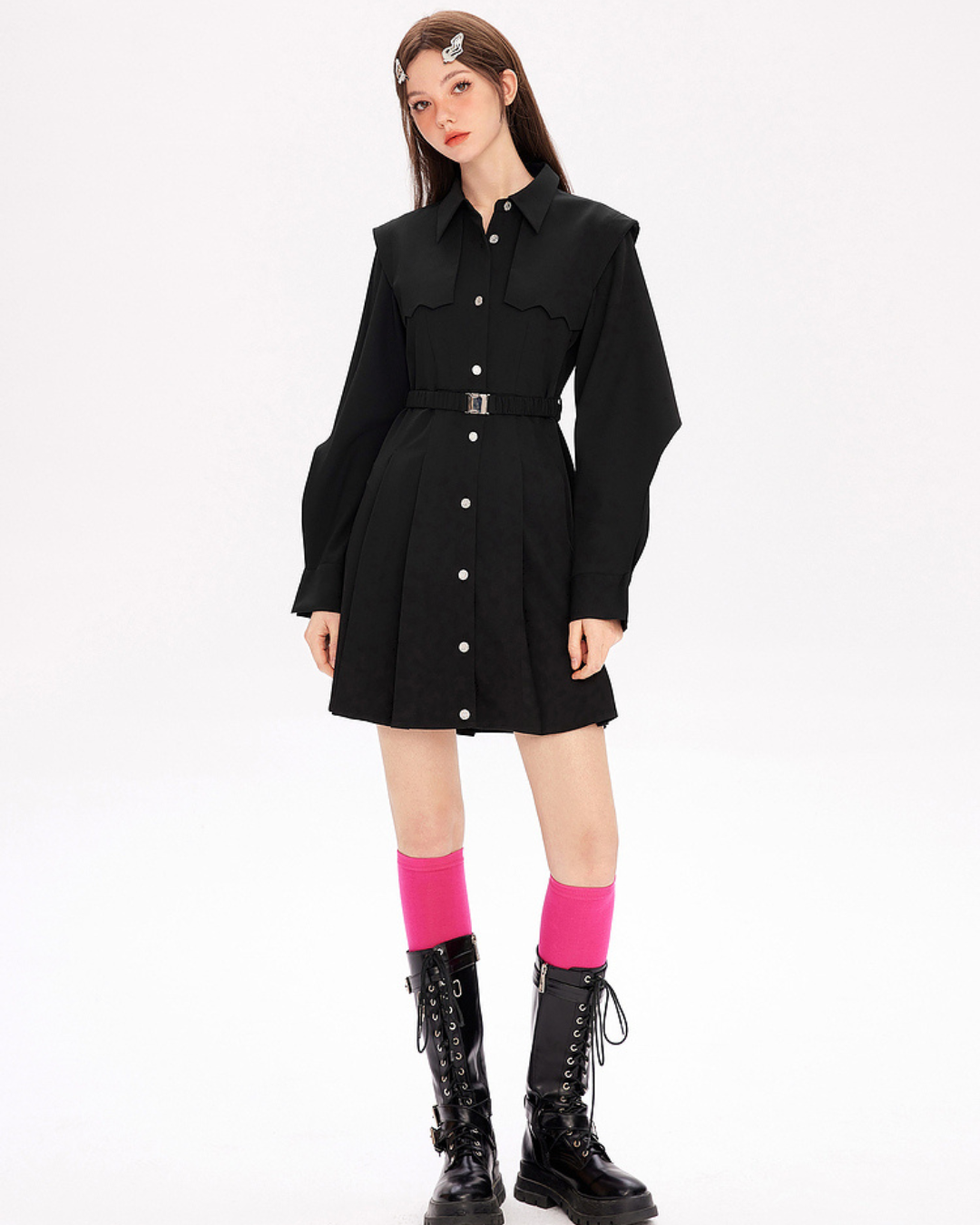 Velvet Shirt Dress MLD0008