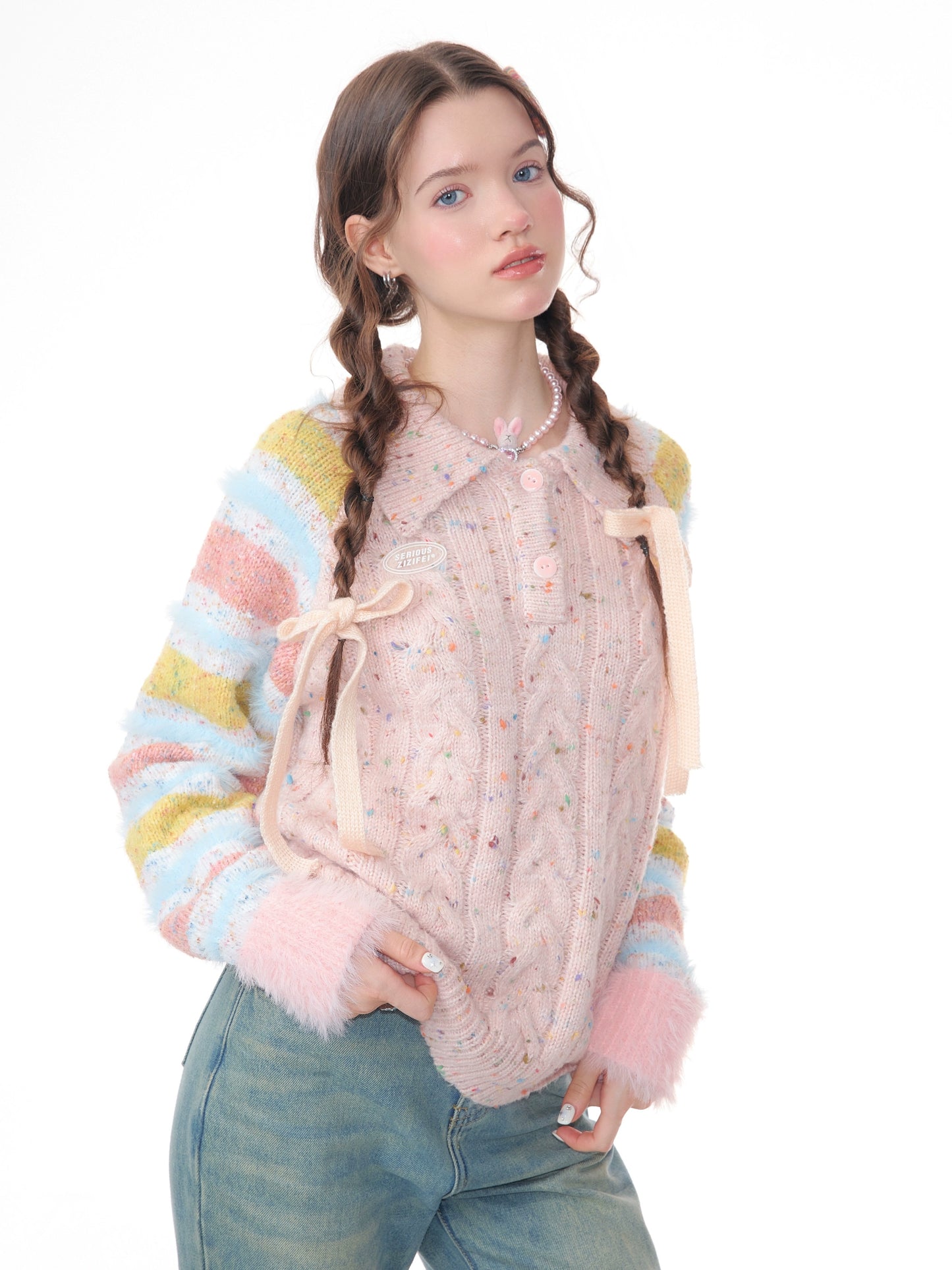 Border Polo Knit Tops ZZF0343