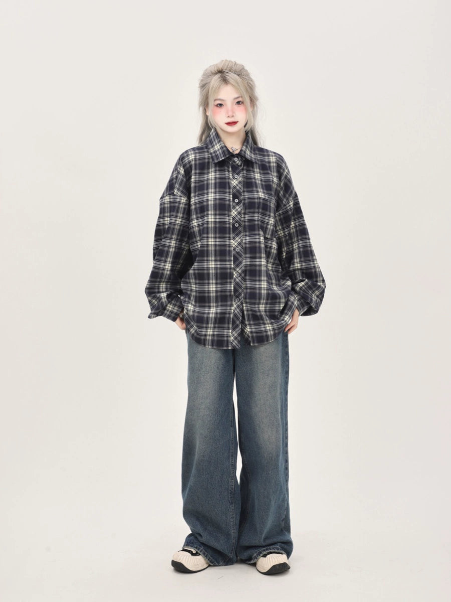 Retro Oversize Plaid Shirt ANS0005