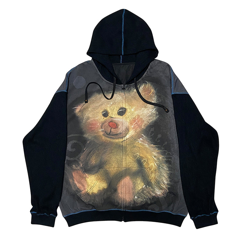 Bear Printed Hoodie CRC0100