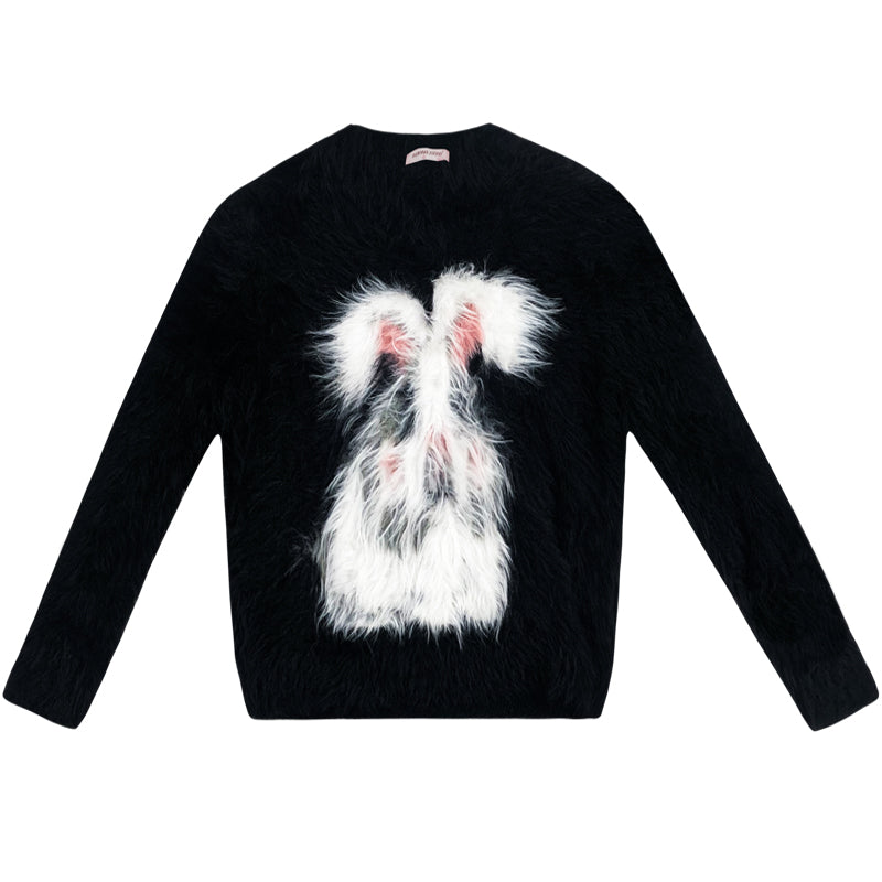 Red Advanced Rabbit V-neck Sweater ZZF0093