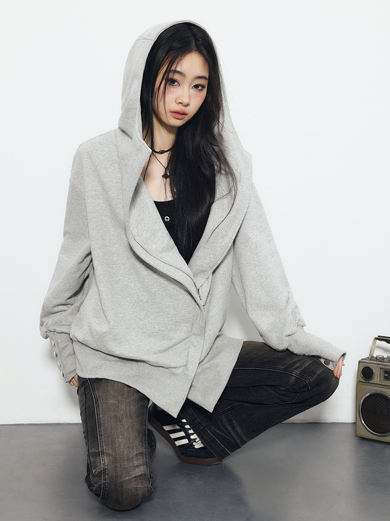 Diagonal Zip Hoodie PUC0003