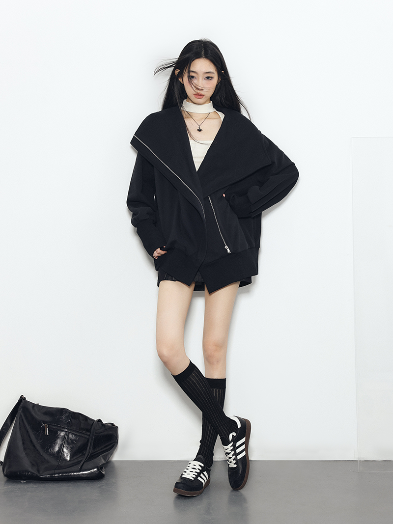 Diagonal Zip Hoodie PUC0003