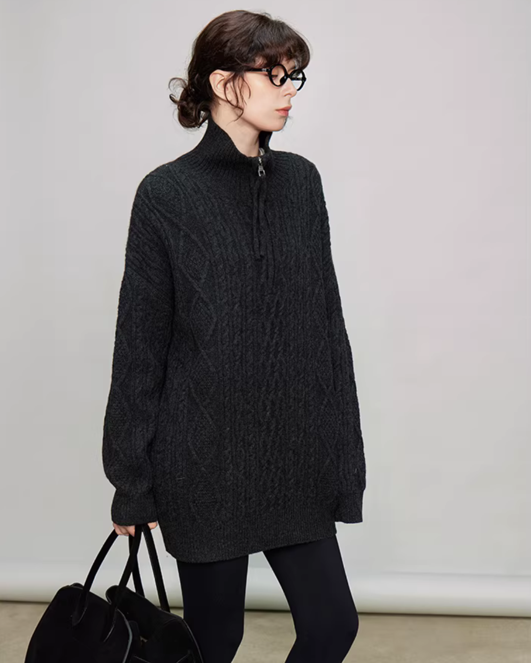 Half-Zip Cable Knit TEO0007