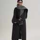 Collarless Coat with Checkered Scarf SRS0405