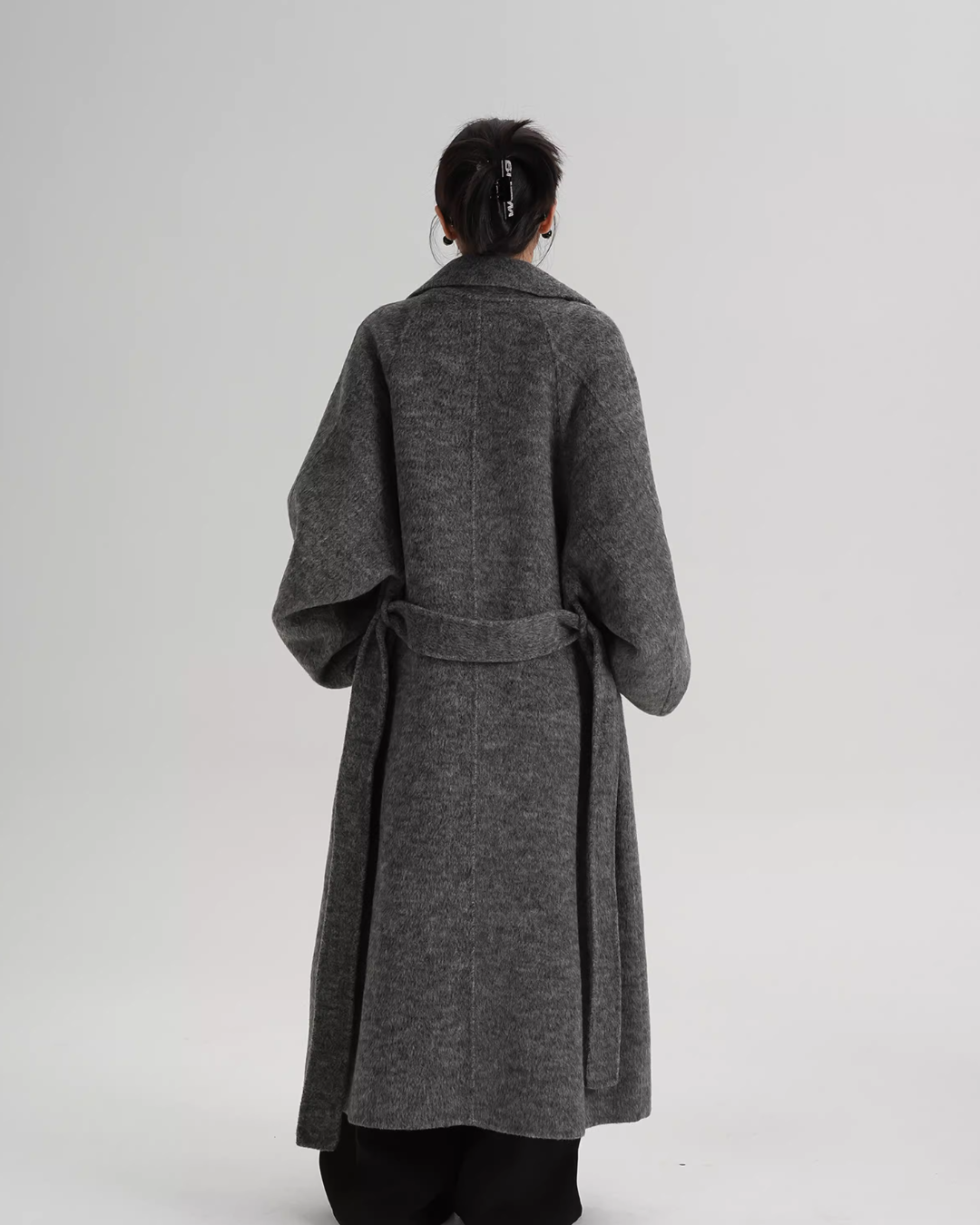 Stand Collar Long Loose Wool Coat SRS0361