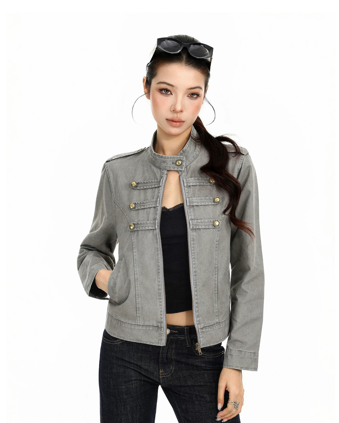 Stand Collar Biker Jacket BGS0058