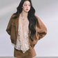 Wool Blazer Jacket/Mini Skirt/Frill Lace Blouse LAS0042