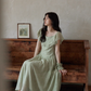Frill Collar Green Long Dress SMS0012