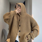 Loose-Gauge Hooded Rib Knit Cardigan DAZ0011