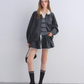 Lace Collar Zip Jacket / Flared Mini Skirt ASG0084