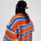 Border Shaggy Knit Tops YLS0713