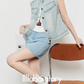 Light Blue Round Neck Denim Vest LLA0451