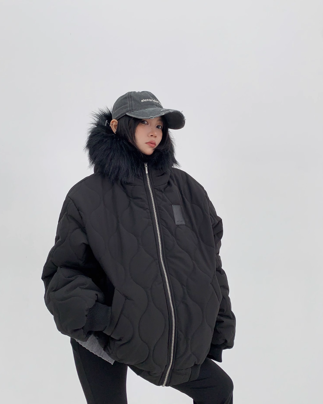 Wave Quilted Fur Jacket YLS0704