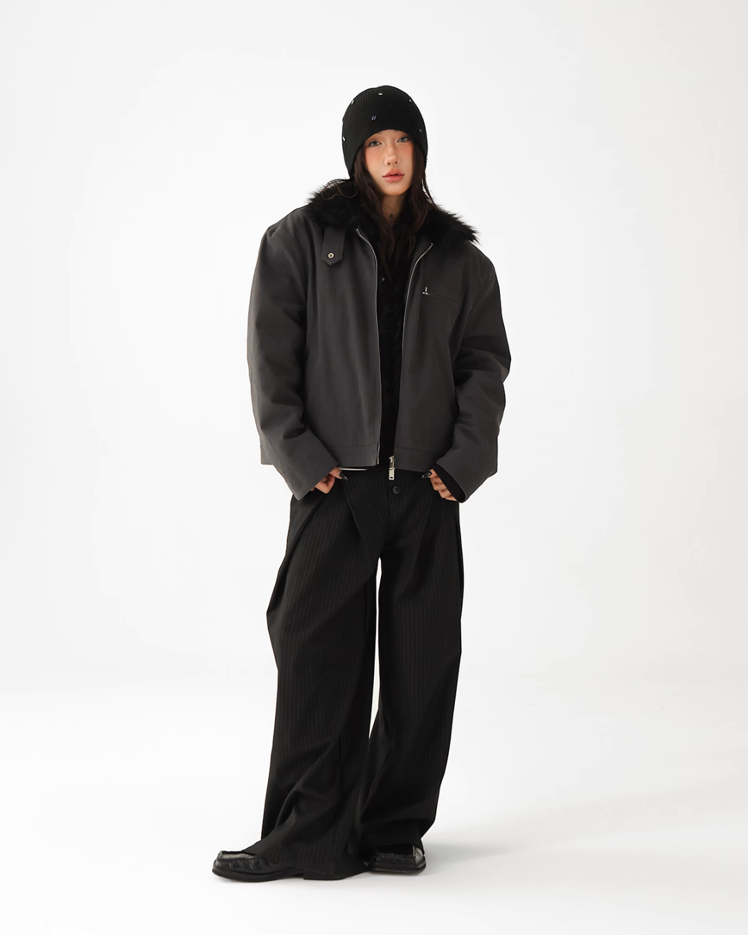 Fur Collar Quilted Jacket ACS0340