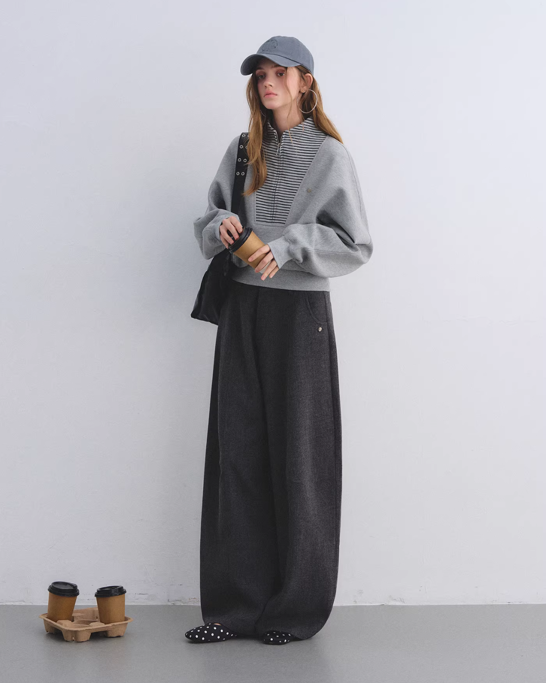 Striped Half-Zip Pullover Hoodie ASG0081