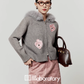 Heart-Eye Embroidered Double Zip Knit LLA0583