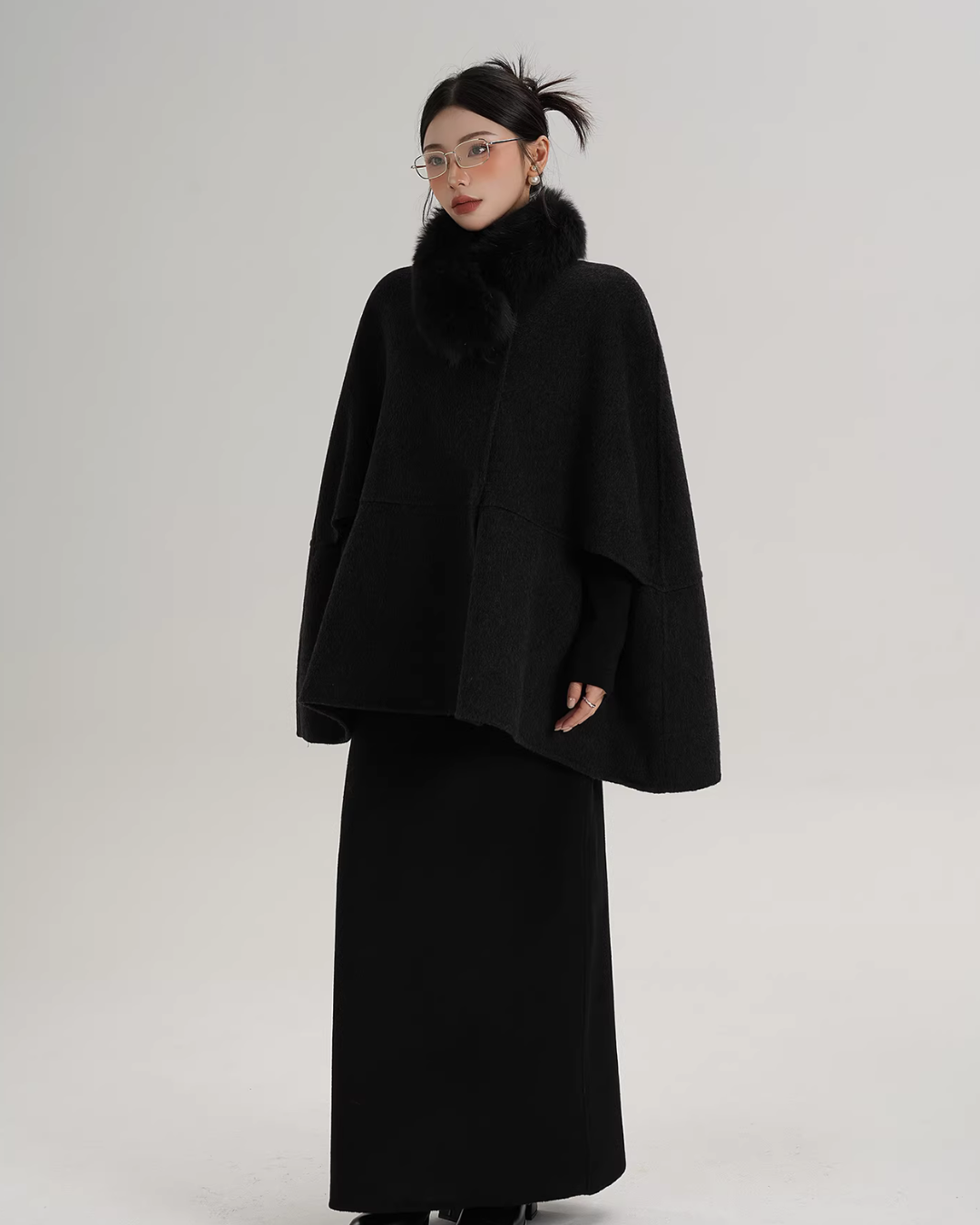 Fur Muffler Cape Coat SRS0402