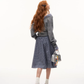 Front Wrap Knit Top/Gingham Check Skirt ASG0074