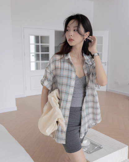 Plaid Half Sleeve Shirt VNS0019