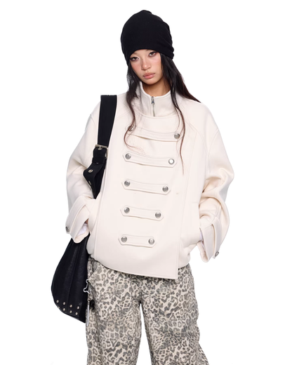 Short Double-Faced Wool Coat EZK0094