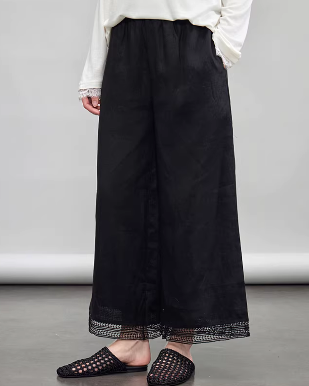 V-Neck Linen Sleeveless / Straight Linen Wide Pants TEO0012
