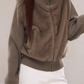 Stand Collar Fur Knit Jacket WDB0005
