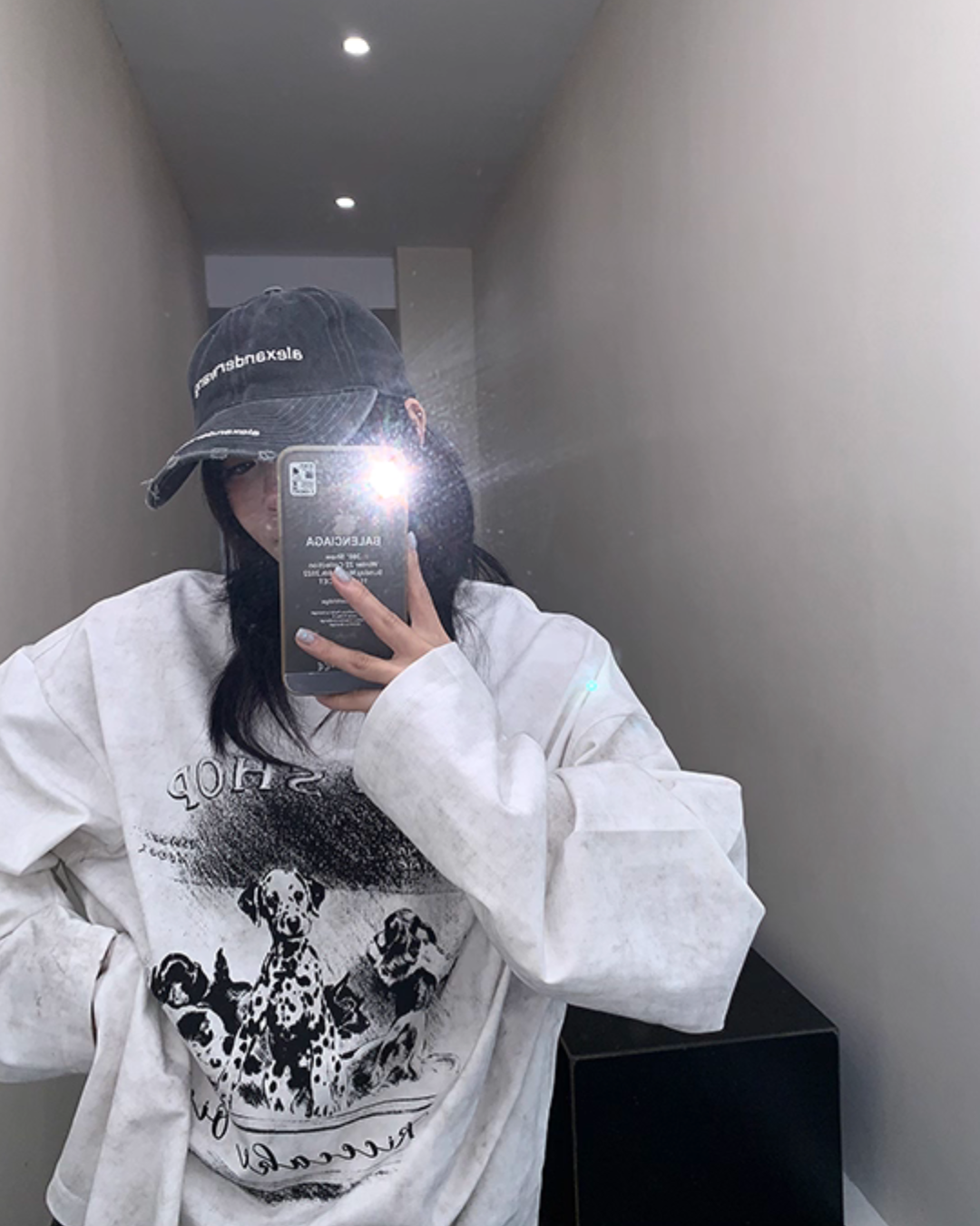 Dog Print Loose Long Sleeve T-Shirt YLS0913
