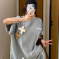 Floral Embroidery T-Shirt YLS0860