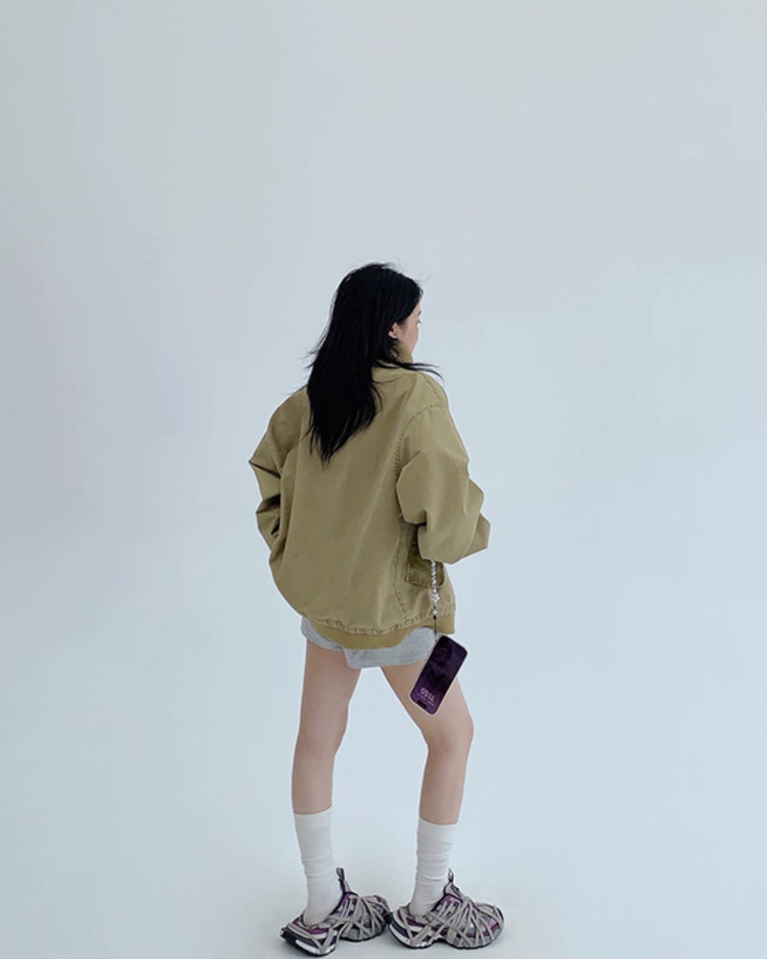 Double Zipper Stand Collar Jacket YLS0933