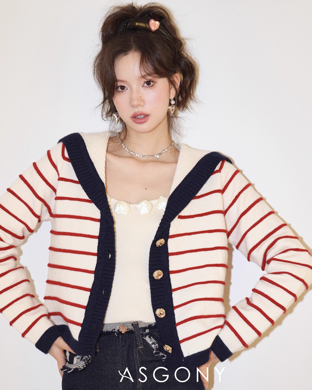 Stripe Retro Collar Knit ASG0054