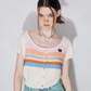 Colorful Border Knit Short Sleeve Cardigan ZZF0214