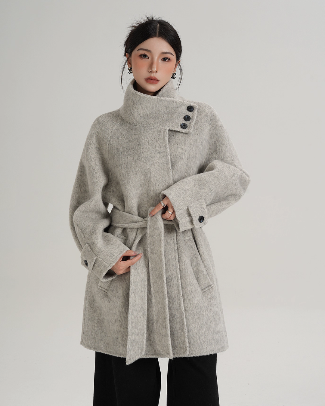 Stand Collar Wool Coat SRS0364