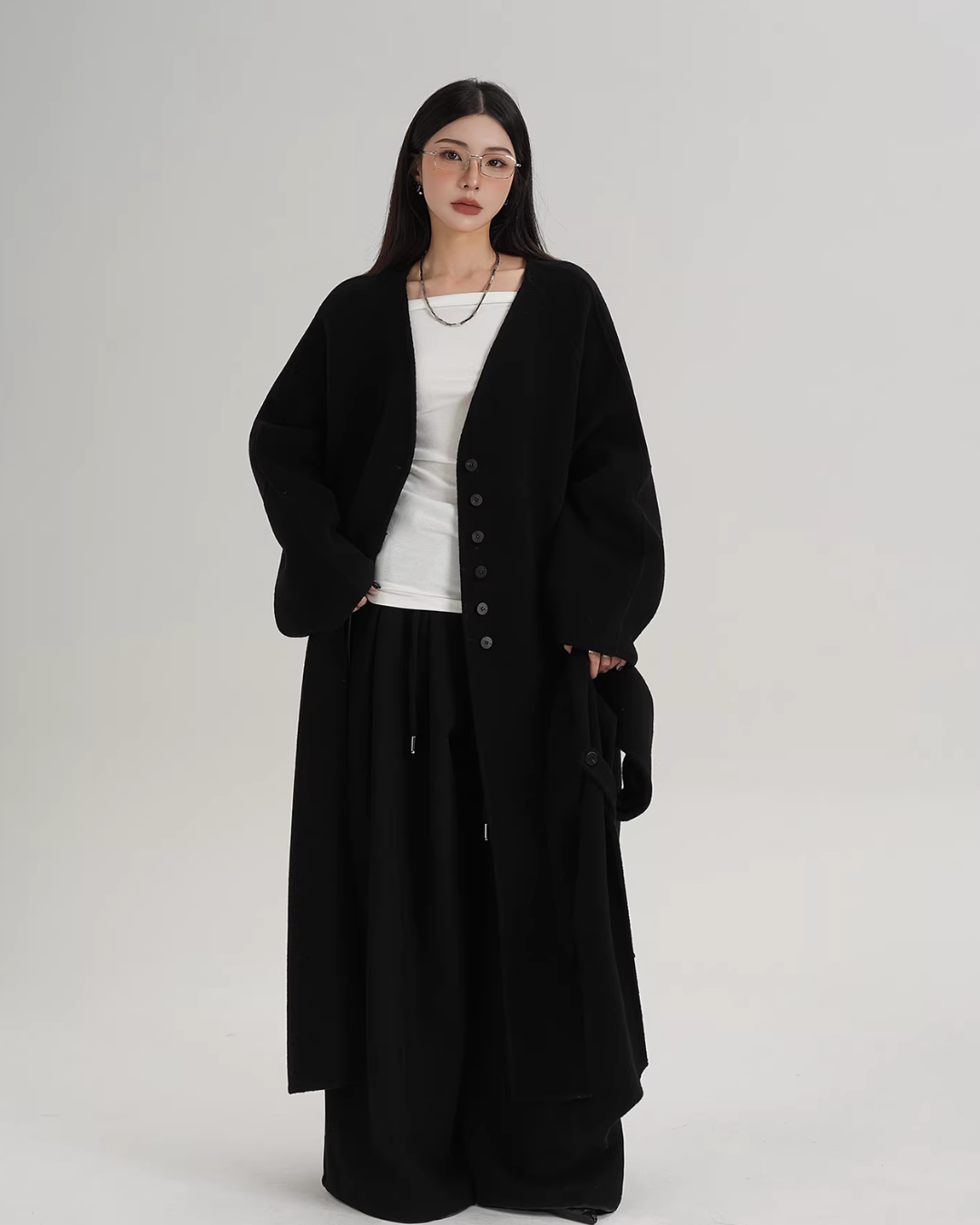 Scarf Long Wool Coat SRS0408
